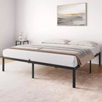 Cadre de lit bas pour chambre à coucher - capacité de poids maximale 363 kg, pas besoin de sommier tapissier, design minimaliste.