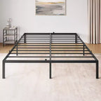 Cadre de lit bas pour chambre à coucher - capacité de poids maximale 363 kg, pas besoin de sommier tapissier, design minimaliste.