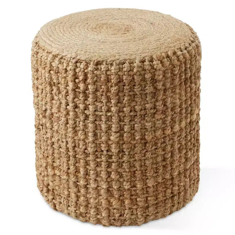 Casafield Pouf Ottoman Tressé en Jonc de Mer, Accent Bohème Décoratif d'Intérieur pour Salon