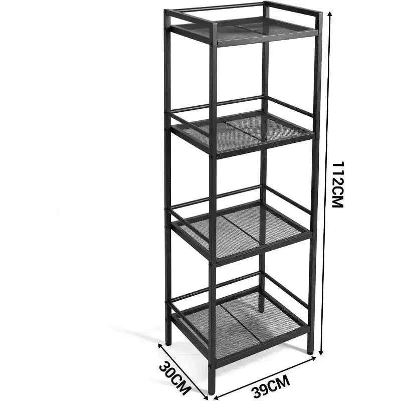Étagère autoportante en métal à 3/4 niveaux, étagère de rangement multifonctionnelle, organisateur peu encombrant pour salle de bain, salon, chambre, cuisine
