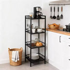 Étagère autoportante en métal à 3/4 niveaux, étagère de rangement multifonctionnelle, organisateur peu encombrant pour salle de bain, salon, chambre, cuisine