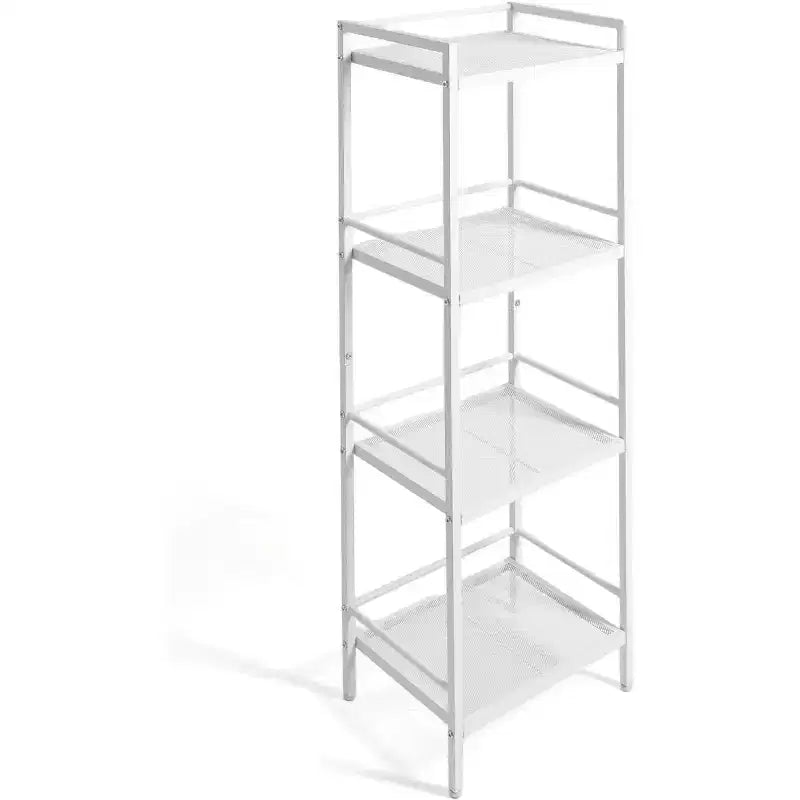 Étagère autoportante en métal à 3/4 niveaux, étagère de rangement multifonctionnelle, organisateur peu encombrant pour salle de bain, salon, chambre, cuisine