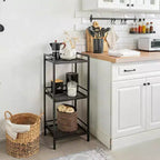 Étagère autoportante en métal à 3/4 niveaux, étagère de rangement multifonctionnelle, organisateur peu encombrant pour salle de bain, salon, chambre, cuisine