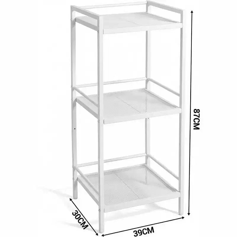 Étagère autoportante en métal à 3/4 niveaux, étagère de rangement multifonctionnelle, organisateur peu encombrant pour salle de bain, salon, chambre, cuisine