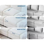Canapé d'angle modulable 128", 9 places en forme de L avec 2 poufs de rangement, canapé-lit moderne avec housses amovibles et lavables et oreillers