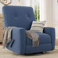 Modern 3-in-1 Swivel Glider Recliner, 360 Rocking Chair w/ Adjustable Backrest & Footrest, Upholstered Armchair for Nursery, Living Room, Bedroom