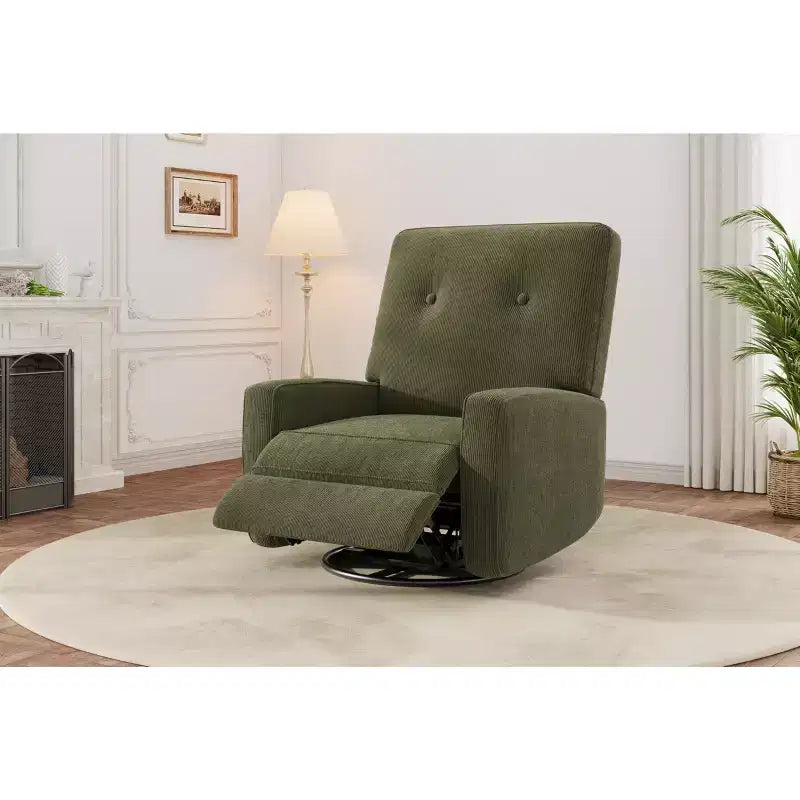 Fauteuil inclinable moderne 3 en 1 pivotant et à bascule, fauteuil à bascule à 360° avec dossier et repose-pieds réglables, fauteuil rembourré pour chambre de bébé, salon, chambre à coucher