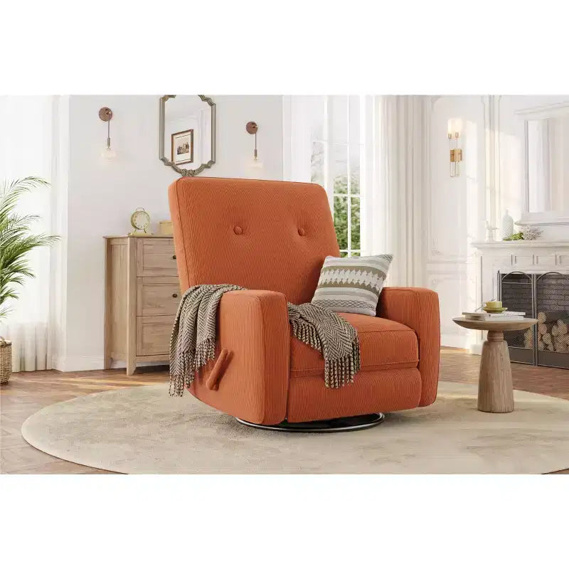 Fauteuil inclinable moderne 3 en 1 pivotant et à bascule, fauteuil à bascule à 360° avec dossier et repose-pieds réglables, fauteuil rembourré pour chambre de bébé, salon, chambre à coucher