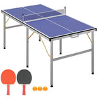 Table de ping-pong portable, 183x91 cm, professionnelle, pour intérieur/extérieur, avec filet, 2 raquettes et 3 balles, pour adultes/adolescents