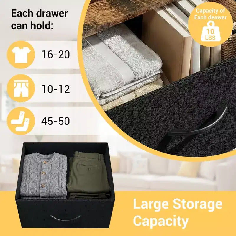 Commode étroite à 3 tiroirs – Meuble de rangement moderne et compact avec bacs en tissu amovibles – Organisateur peu encombrant pour chambre, placard, appartement