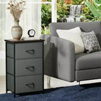 Commode étroite à 3 tiroirs – Meuble de rangement moderne et compact avec bacs en tissu amovibles – Organisateur peu encombrant pour chambre, placard, appartement