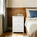 Commode étroite à 3 tiroirs – Meuble de rangement moderne et compact avec bacs en tissu amovibles – Organisateur peu encombrant pour chambre, placard, appartement