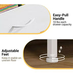 Commode étroite à 3 tiroirs – Meuble de rangement moderne et compact avec bacs en tissu amovibles – Organisateur peu encombrant pour chambre, placard, appartement
