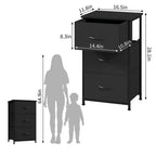 Commode étroite à 3 tiroirs – Meuble de rangement moderne et compact avec bacs en tissu amovibles – Organisateur peu encombrant pour chambre, placard, appartement