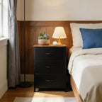 Commode étroite à 3 tiroirs – Meuble de rangement moderne et compact avec bacs en tissu amovibles – Organisateur peu encombrant pour chambre, placard, appartement