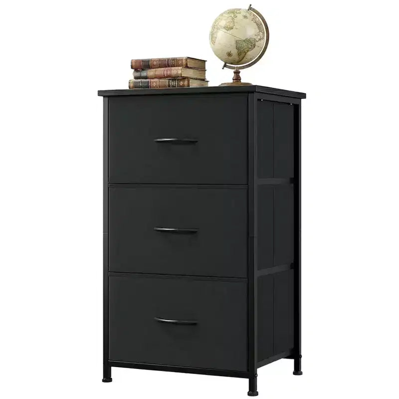 Slim 3-Drawer Dresser  Modern Compact Storage Cabinet with Removable Fabric Bins  Space-Saving Organizer for Bedroom, Closet, Apartment