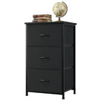 Slim 3-Drawer Dresser  Modern Compact Storage Cabinet with Removable Fabric Bins  Space-Saving Organizer for Bedroom, Closet, Apartment