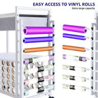 Organisateurs et chariot de rangement pour loisirs créatifs, rangement et organiseur de rouleaux de vinyle, design spacieux, pour salle de loisirs créatifs