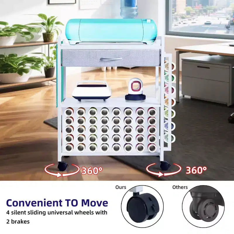 Organisateurs et chariot de rangement pour loisirs créatifs, rangement et organiseur de rouleaux de vinyle, design spacieux, pour salle de loisirs créatifs