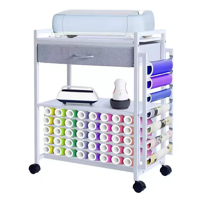 Organisateurs et chariot de rangement pour loisirs créatifs, rangement et organiseur de rouleaux de vinyle, design spacieux, pour salle de loisirs créatifs