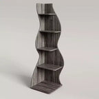 NAYSAYE Étagère d'angle élégante à 5 niveaux, étagère de rangement universelle moderne en bois pour salon et bureau, 19,7 x 18,91 x 70,53