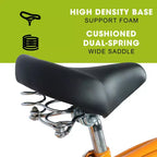 NAYSAYE Vélo Cruiser de plage 26 pouces 7 vitesses pour hommes et femmes avec cadre en acier à haute résistance et roues en alliage, or, 67,8*42,51*28,74