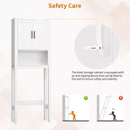 Meuble de rangement sur pied au-dessus des toilettes 2 portes style grange Porte-papier toilette Étagère de salle de bain peu encombrante avec portes