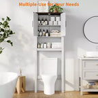 Meuble de rangement sur pied au-dessus des toilettes 2 portes style grange Porte-papier toilette Étagère de salle de bain peu encombrante avec portes
