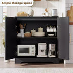 Buffet de rangement 30" avec 2 portes en rotin, grande console de rangement, meuble de bar à café moderne pour salon, salle à manger, couloir, entrée