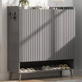 Shoe Cabinet, 30 Pairs Rattan Storage for Entryway, 6-Tier Tall Farmhouse Cabinet With Doors for Hallway Closet