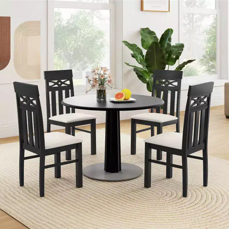 Costway Chaises de salle à manger, lot de 2/4, chaises de salle à manger à dossier haut avec siège rembourré pour cuisine