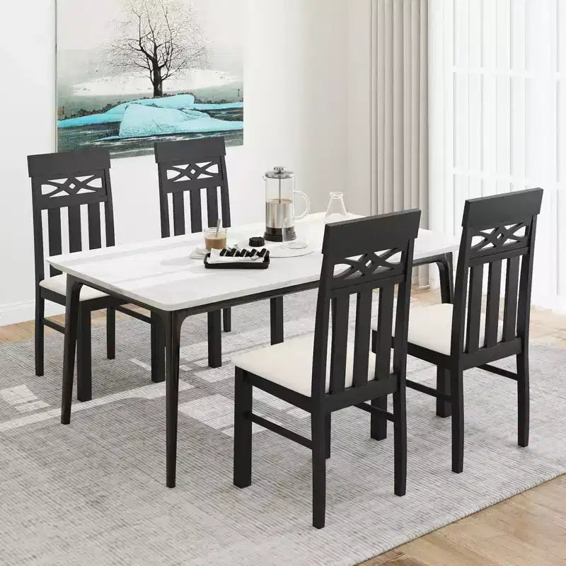Costway Chaises de salle à manger, lot de 2/4, chaises de salle à manger à dossier haut avec siège rembourré pour cuisine