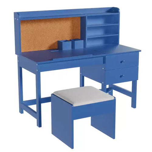 Acekool Kids Study Desk and Chair Set with Hutch Tilting Desktop and Storage for Bedroom Home School