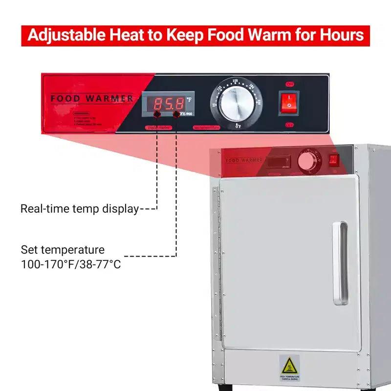Chauffe-aliments chauffant 4 niveaux, armoire chauffante en acier inoxydable 850W avec bac à eau, compatible avec les bacs 1/1, armoire de fermentation commerciale pour pizza, poulet, pâtisserie