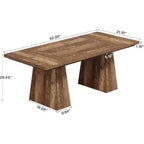 Bureau de direction Lantine de 63 pouces, grand bureau d'ordinateur avec double piédestal, table d'écriture moderne pour bureau à domicile, brun expresso