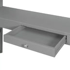Lit mezzanine moderne Luxystar avec bureau, 6 étagères et tiroir