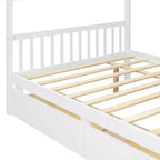Lit de maison en bois moderne pleine grandeur Luxystar avec 2 tiroirs et têtes de lit