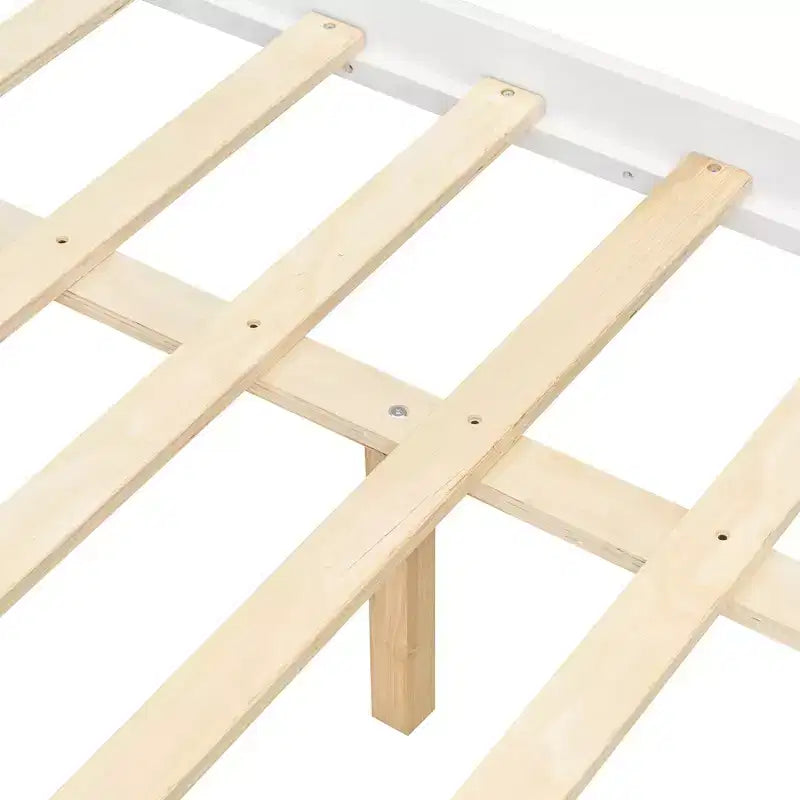 Lit de maison en bois moderne pleine grandeur Luxystar avec 2 tiroirs et têtes de lit