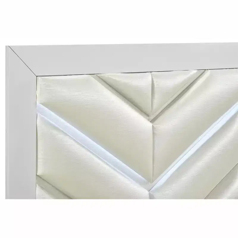 Lit panneau double Passion Furniture Moreland en bois blanc étincelant