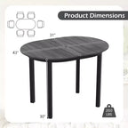 Costway Table à Manger en Bois 43'' avec Pieds en Bois d'Hévéa pour 2-4 Personnes Charge 118 kg
