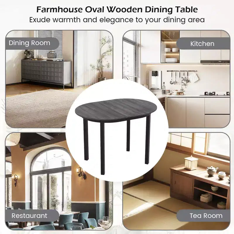 Costway Table à Manger en Bois 43'' avec Pieds en Bois d'Hévéa pour 2-4 Personnes Charge 118 kg