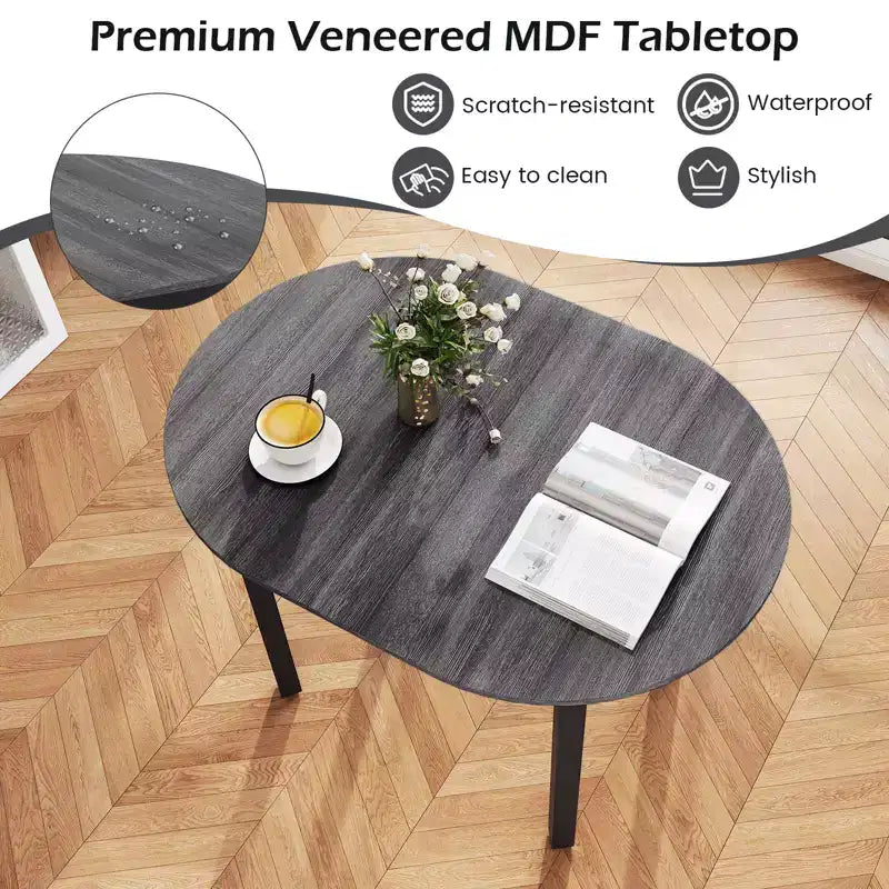 Costway Table à Manger en Bois 43'' avec Pieds en Bois d'Hévéa pour 2-4 Personnes Charge 118 kg