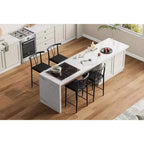 Tabourets de bar en métal, tabourets de bar de 64 cm de hauteur de comptoir avec large assise rembourrée en PU, dossier incurvé et repose-pieds pour îlots, comptoirs de cuisine, bars, noir