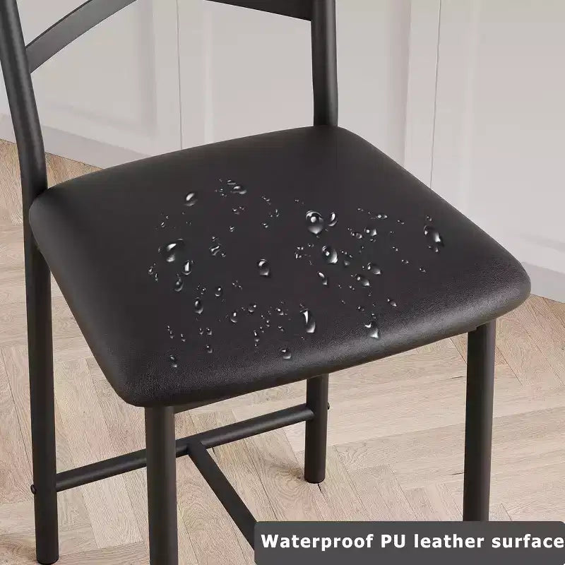 Lot de 2 tabourets de bar de 56,9 cm, tabourets de bar hauteur comptoir avec dossier et assise rembourrée en polyuréthane, chaises de bar de cuisine à cadre métallique avec repose-pieds pour îlot de cuisine