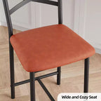 Lot de 2 tabourets de bar de 56,9 cm, tabourets de bar hauteur comptoir avec dossier et assise rembourrée en polyuréthane, chaises de bar de cuisine à cadre métallique avec repose-pieds pour îlot de cuisine