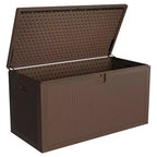 Grand coffre de rangement de 568 litres en résine – Conteneur de rangement extérieur étanche et résistant aux intempéries – Couvercle verrouillable, robuste