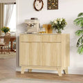 Fluted Storage Buffet Cabinet, Sideboard with Adjustable Shelf and Drawer for Dining, Living Room, Kitchen, Entryway
