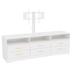 Meuble TV Acekool 6 tiroirs pour salon/chambre avec support, meuble de rangement multimédia en bois, plusieurs couleurs