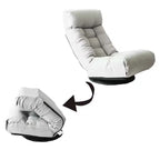 Fauteuil de sol pivotant FurnitureR avec pouf, chaise longue inclinable réglable avec repose-pieds, chaise de méditation et de jeu pour salon ou chambre à coucher