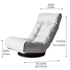 Fauteuil de sol pivotant FurnitureR avec pouf, chaise longue inclinable réglable avec repose-pieds, chaise de méditation et de jeu pour salon ou chambre à coucher